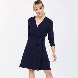 Reitmans Navy Long Sleeve Wrap Dress, Size Large